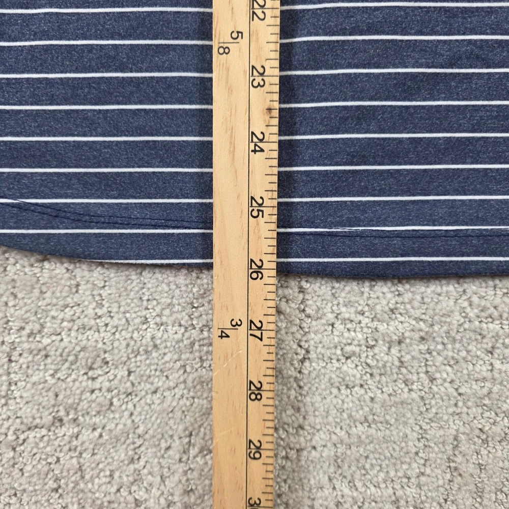 Rhoback Womens Medium Navy White Striped Quarter Zip Pullover Performance *Read - Picture 7 of 10